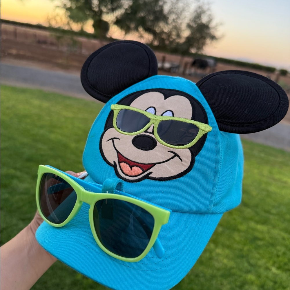 Blue Mickey Mouse Cap with Sunglasses